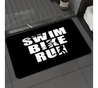 DALEXHM Microfibre Bath Mat, Door Mat, Pet Mat,Bathroom Rug Machine Washable,Non-slip,Super absorbent,Extra Soft,Triathlon hand drawn lettering quote Swim fast Bike strong Run to win On chalk,20x31in