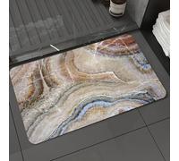 DALEXHM Microfibre Bath Mat, Door Mat, Pet Mat,Bathroom Rug Machine Washable,Non-slip,Super absorbent,Extra Soft,Marble, Surreal Onyx Stone surface pattern light blue Details Artistic picture,20x31in