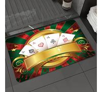 DALEXHM Microfibre Bath Mat, Door Mat, Pet Mat,Bathroom Rug Machine Washable,Non-slip,Super absorbent,Extra Soft,Poker Tournament,Gambling Fortune Wealth Playing Cards Hand Casino Roulette Wi,16x24in