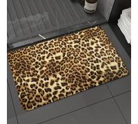 DALEXHM Microfibre Bath Mat, Door Mat, Pet Mat,Bathroom Rug Machine Washable,Non-slip,Super absorbent,Extra Soft,Classic, brown, leopard print, velvet,20x31in
