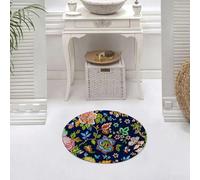 DALEXHM Microfibre Bath Mat, Door Mat, Pet Mat,Bathroom Rug Machine Washable,Non-slip,Super absorbent,Extra Soft,Embroidery seamless pattern with fantasy simplify flowers. Vector embroidered,24x24in