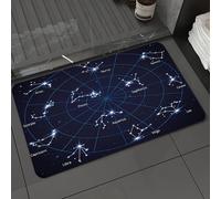 DALEXHM Microfibre Bath Mat, Door Mat, Pet Mat,Bathroom Rug Machine Washable,Non-slip,Super absorbent,Extra Soft,Twelve constellations, constellations, star maps of the sky, brilliant,24x39in