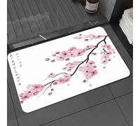 DALEXHM Microfibre Bath Mat, Door Mat, Pet Mat,Bathroom Rug Machine Washable,Non-slip,Super absorbent,Extra Soft,pastel color cherry blossom. japan sakura branch with blooming flowers,20x31in