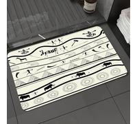 DALEXHM Microfibre Bath Mat, Door Mat, Pet Mat,Bathroom Rug Machine Washable,Non-slip,Super absorbent,Extra Soft,Primitive tribal totems and the stripes of the herd, layered ripples,24x39in