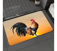 DALEXHM Microfibre Bath Mat, Door Mat, Pet Mat,Bathroom Rug Machine Washable,Non-slip,Super absorbent,Extra Soft,Ro,Animal Cockerel on Sunrise Farmhouse Harvest Season Rural Pastoral,24x39in