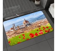 DALEXHM Microfibre Bath Mat, Door Mat, Pet Mat,Bathroom Rug Machine Washable,Non-slip,Super absorbent,Extra Soft,Featuring the iconic skyline of Florence with its Renaissance landmarks such,24x39in