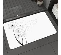 DALEXHM Microfibre Bath Mat, Door Mat, Pet Mat,Bathroom Rug Machine Washable,Non-slip,Super absorbent,Extra Soft,Three dandelions blowing in the wind.Black silhouette with flying dandelion bu,24x39in