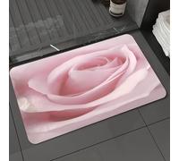DALEXHM Microfibre Bath Mat, Door Mat, Pet Mat,Bathroom Rug Machine Washable,Non-slip,Super absorbent,Extra Soft,Floral art, pink rose with delicate pink rose petals,24x39in