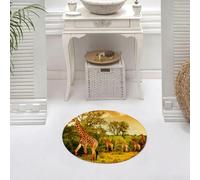 DALEXHM Microfibre Bath Mat, Door Mat, Pet Mat,Bathroom Rug Machine Washable,Non-slip,Super absorbent,Extra Soft,Image of a South African giraffes big family graze in the wild forest wildlife,24x24in