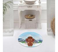 DALEXHM Microfibre Bath Mat, Door Mat, Pet Mat,Bathroom Rug Machine Washable,Non-slip,Super absorbent,Extra Soft,Cartoon,Baby Mammoth in Ice Snowy Mountain Winter Cheerful Animal Prehistoric,24x24in