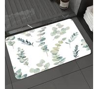 DALEXHM Microfibre Bath Mat, Door Mat, Pet Mat,Bathroom Rug Machine Washable,Non-slip,Super absorbent,Extra Soft,Eucalyptus, light blues, watercolor, leaves,24x39in