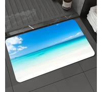 DALEXHM Microfibre Bath Mat, Door Mat, Pet Mat,Bathroom Rug Machine Washable,Non-slip,Super absorbent,Extra Soft,Beautiful Tropical Beach and Sea with Blue Sky Background,20x31in