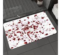 DALEXHM Microfibre Bath Mat, Door Mat, Pet Mat,Bathroom Rug Machine Washable,Non-slip,Super absorbent,Extra Soft,Bloody Set, Splashes of Blood Grunge Style Blood Stain Horror Scary Zombie Hal,24x39in