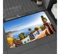 DALEXHM Microfibre Bath Mat, Door Mat, Pet Mat,Bathroom Rug Machine Washable,Non-slip,Super absorbent,Extra Soft,The beautiful view of the Coastline Taormina Sicily Italy,24x39in