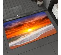 DALEXHM Microfibre Bath Mat, Door Mat, Pet Mat,Bathroom Rug Machine Washable,Non-slip,Super absorbent,Extra Soft,The setting sun, over the sea under the blazing sky,20x31in