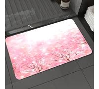 DALEXHM Microfibre Bath Mat, Door Mat, Pet Mat,Bathroom Rug Machine Washable,Non-slip,Super absorbent,Extra Soft,Light pink, Japanese cherry blossom sakura tree with a romantic influence of A,20x31in