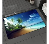 DALEXHM Microfibre Bath Mat, Door Mat, Pet Mat,Bathroom Rug Machine Washable,Non-slip,Super absorbent,Extra Soft,beach in sunset time on Mahe island in Seychelles,24x39in