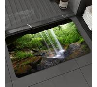 DALEXHM Microfibre Bath Mat, Door Mat, Pet Mat,Bathroom Rug Machine Washable,Non-slip,Super absorbent,Extra Soft,Natural cave nations, Stiller waterfall in the forest in the habitat ecosystem,24x39in