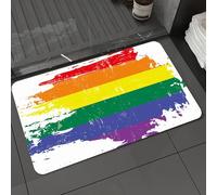 DALEXHM Microfibre Bath Mat, Door Mat, Pet Mat,Bathroom Rug Machine Washable,Non-slip,Super absorbent,Extra Soft,Flag Pride Rainbow Lgbt Lesbian. Vector hand drawn LGBT concept.,20x31in
