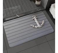 DALEXHM Microfibre Bath Mat, Door Mat, Pet Mat,Bathroom Rug Machine Washable,Non-slip,Super absorbent,Extra Soft,Old anchor on the wooden wall,24x39in