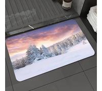 DALEXHM Microfibre Bath Mat, Door Mat, Pet Mat,Bathroom Rug Machine Washable,Non-slip,Super absorbent,Extra Soft,Winter, sunrise in the snowy F winter landscape,20x31in