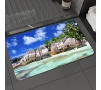 DALEXHM Microfibre Bath Mat, Door Mat, Pet Mat,Bathroom Rug Machine Washable,Non-slip,Super absorbent,Extra Soft,Beach Seychelles Seascape Resort,20x31in