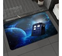 DALEXHM Microfibre Bath Mat, Door Mat, Pet Mat,Bathroom Rug Machine Washable,Non-slip,Super absorbent,Extra Soft,The TARDIS Drifts A Police Box Among Stars,16x24in