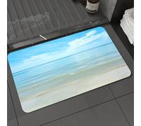 DALEXHM Microfibre Bath Mat, Door Mat, Pet Mat,Bathroom Rug Machine Washable,Non-slip,Super absorbent,Extra Soft,Ocean, sunny summer day on the sandy beach, calm, calm coast, sea, horizon,16x24in