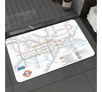 DALEXHM Microfibre Bath Mat, Door Mat, Pet Mat,Bathroom Rug Machine Washable,Non-slip,Super absorbent,Extra Soft,Metro subway underground transport system vector map. Railway transport line p,20x31in
