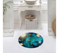 DALEXHM Microfibre Bath Mat, Door Mat, Pet Mat,Bathroom Rug Machine Washable,Non-slip,Super absorbent,Extra Soft,3d illustration space distant stars bright Sun all planets of the Solar system,24x24in