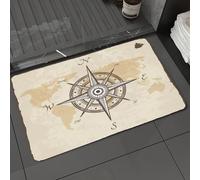 DALEXHM Microfibre Bath Mat, Door Mat, Pet Mat,Bathroom Rug Machine Washable,Non-slip,Super absorbent,Extra Soft,Compass with Rose With Allah in Middle,20x31in