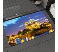 DALEXHM Microfibre Bath Mat, Door Mat, Pet Mat,Bathroom Rug Machine Washable,Non-slip,Super absorbent,Extra Soft,Notre Dame Cathedral at dusk in Paris France Riverside Scen,20x31in