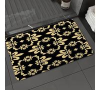 DALEXHM Microfibre Bath Mat, Door Mat, Pet Mat,Bathroom Rug Machine Washable,Non-slip,Super absorbent,Extra Soft,Seamless black and gold vintage medieval,24x39in