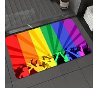 DALEXHM Microfibre Bath Mat, Door Mat, Pet Mat,Bathroom Rug Machine Washable,Non-slip,Super absorbent,Extra Soft,Pride Decorations,People Celebratingnational Day for LGBT Community Colorful S,24x39in