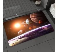 DALEXHM Microfibre Bath Mat, Door Mat, Pet Mat,Bathroom Rug Machine Washable,Non-slip,Super absorbent,Extra Soft,Galaxy Set,Space Theme Print View of The Planets from a,24x39in