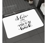 DALEXHM Microfibre Bath Mat, Door Mat, Pet Mat,Bathroom Rug Machine Washable,Non-slip,Super absorbent,Extra Soft,love you to the moon and back handwritten calligraphy lettering quote to valen,24x39in