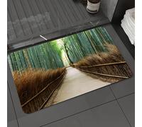 DALEXHM Microfibre Bath Mat, Door Mat, Pet Mat,Bathroom Rug Machine Washable,Non-slip,Super absorbent,Extra Soft,Bamboo forest in Japan, decorative panoramic view of the historical landscape,24x39in