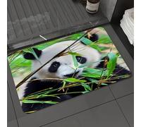 DALEXHM Microfibre Bath Mat, Door Mat, Pet Mat,Bathroom Rug Machine Washable,Non-slip,Super absorbent,Extra Soft,Panda, close-up of panda cub eating bamboo leaves,24x39in