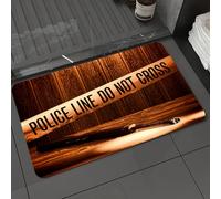 DALEXHM Microfibre Bath Mat, Door Mat, Pet Mat,Bathroom Rug Machine Washable,Non-slip,Super absorbent,Extra Soft,Scene of murder, security warning tape on a crime scene, weapon,16x24in