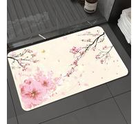DALEXHM Microfibre Bath Mat, Door Mat, Pet Mat,Bathroom Rug Machine Washable,Non-slip,Super absorbent,Extra Soft,Romantic cherry blossom butterfly, cherry blossoms, petals and butterflies, sp,16x24in