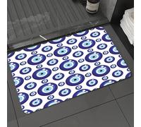 DALEXHM Microfibre Bath Mat, Door Mat, Pet Mat,Bathroom Rug Machine Washable,Non-slip,Super absorbent,Extra Soft,Evil eye seamless pattern. Turkish eye bead background,20x31in