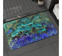 DALEXHM Microfibre Bath Mat, Door Mat, Pet Mat,Bathroom Rug Machine Washable,Non-slip,Super absorbent,Extra Soft,Psychedelic,Unusual Speckled Fluorescent Mushroom Figures Dreamy Fantasy Graph,20x31in