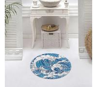 DALEXHM Microfibre Bath Mat, Door Mat, Pet Mat,Bathroom Rug Machine Washable,Non-slip,Super absorbent,Extra Soft,Seamless pattern of the great wave off Kanagawa. Japan sea waves ukiyo-e seaml,24x24in