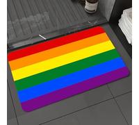 DALEXHM Microfibre Bath Mat, Door Mat, Pet Mat,Bathroom Rug Machine Washable,Non-slip,Super absorbent,Extra Soft,gay pride colorful rainbow flag vector art,20x31in