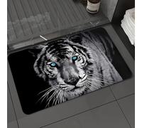 DALEXHM Microfibre Bath Mat, Door Mat, Pet Mat,Bathroom Rug Machine Washable,Non-slip,Super absorbent,Extra Soft,White tiger is looking for food in the forest. Panthera tigris corbetti in the,24x39in