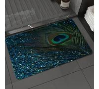 DALEXHM Microfibre Bath Mat, Door Mat, Pet Mat,Bathroom Rug Machine Washable,Non-slip,Super absorbent,Extra Soft,Peacock, the dazzling diamonds and flowing light in the peacock’s eyes,20x31in