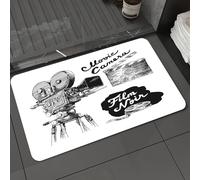 DALEXHM Microfibre Bath Mat, Door Mat, Pet Mat,Bathroom Rug Machine Washable,Non-slip,Super absorbent,Extra Soft,Movie Theater,Antique Movie Camera Hand Drawn Style Art Film Noir Genre Themed,24x39in