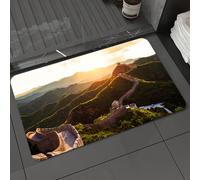 DALEXHM Microfibre Bath Mat, Door Mat, Pet Mat,Bathroom Rug Machine Washable,Non-slip,Super absorbent,Extra Soft,Great Wall of China, Historical Structure at Sunset with Hazy Lights Mystic Im,24x39in