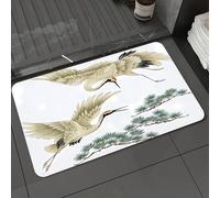 DALEXHM Microfibre Bath Mat, Door Mat, Pet Mat,Bathroom Rug Machine Washable,Non-slip,Super absorbent,Extra Soft,Birds flying, flying cranes beautifully depicted against a soft background, pi,16x24in