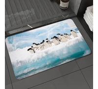 DALEXHM Microfibre Bath Mat, Door Mat, Pet Mat,Bathroom Rug Machine Washable,Non-slip,Super absorbent,Extra Soft,Penguins, penguin colony on ice floe,16x24in